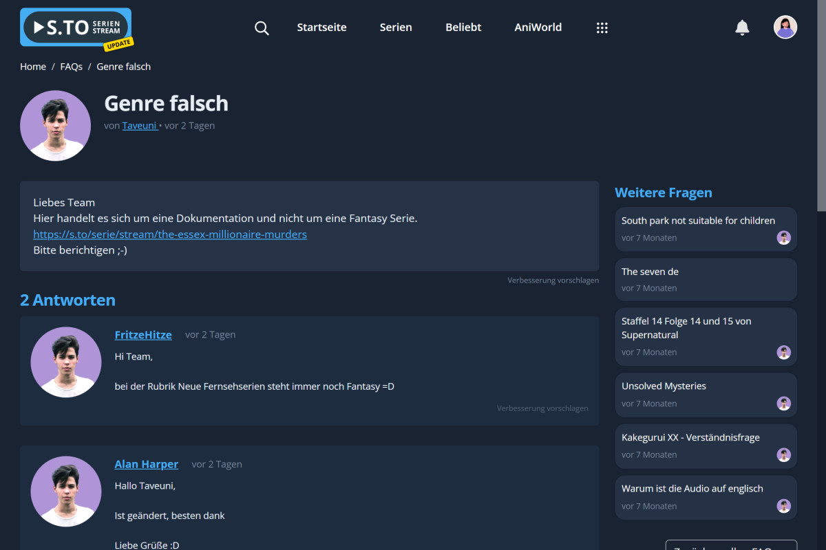 FAQ Detailseite