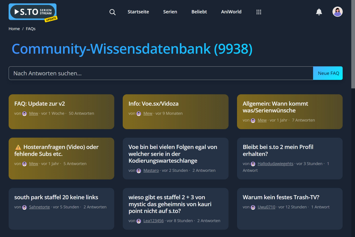 FAQ Übersicht